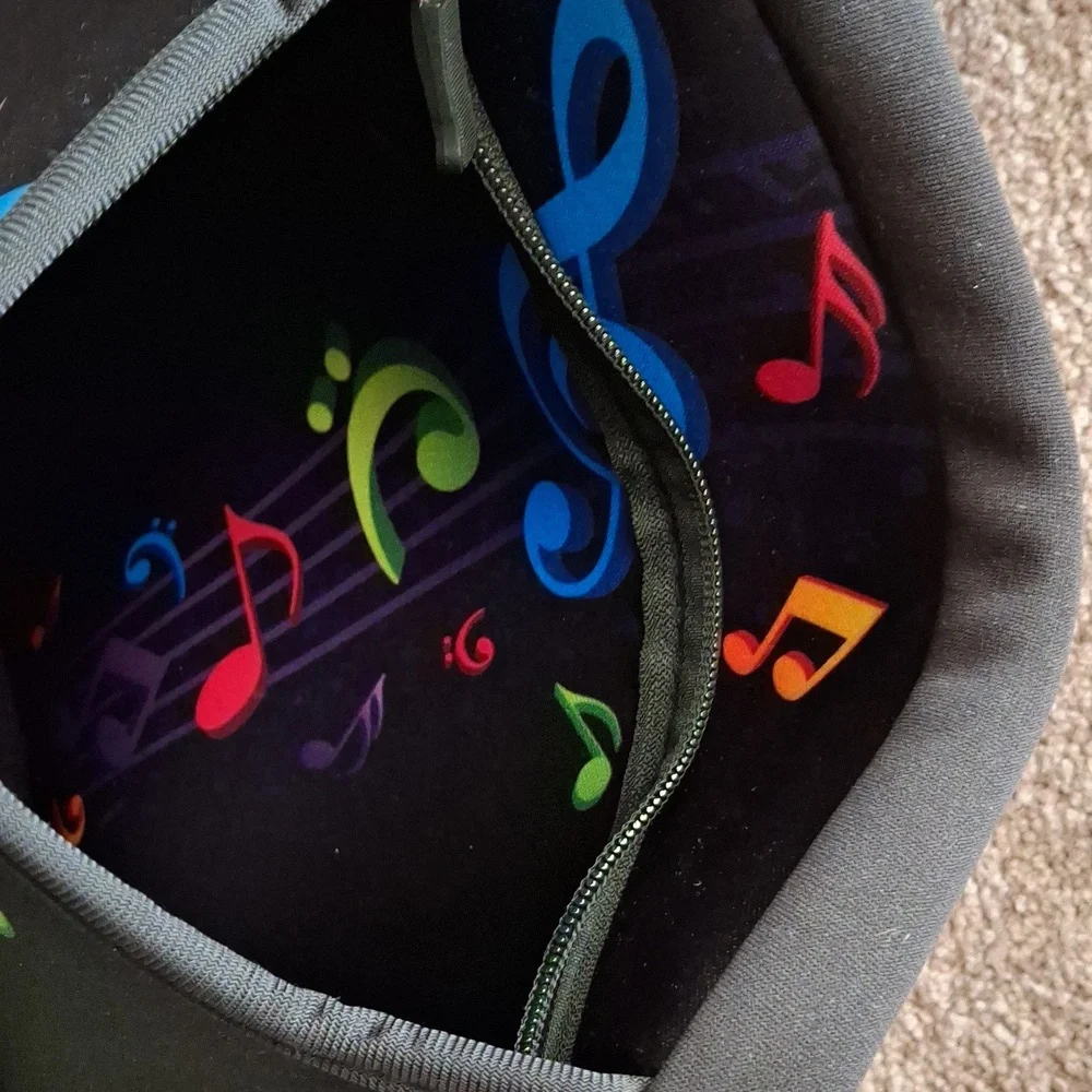 Black Music Note Tablet Sleeve